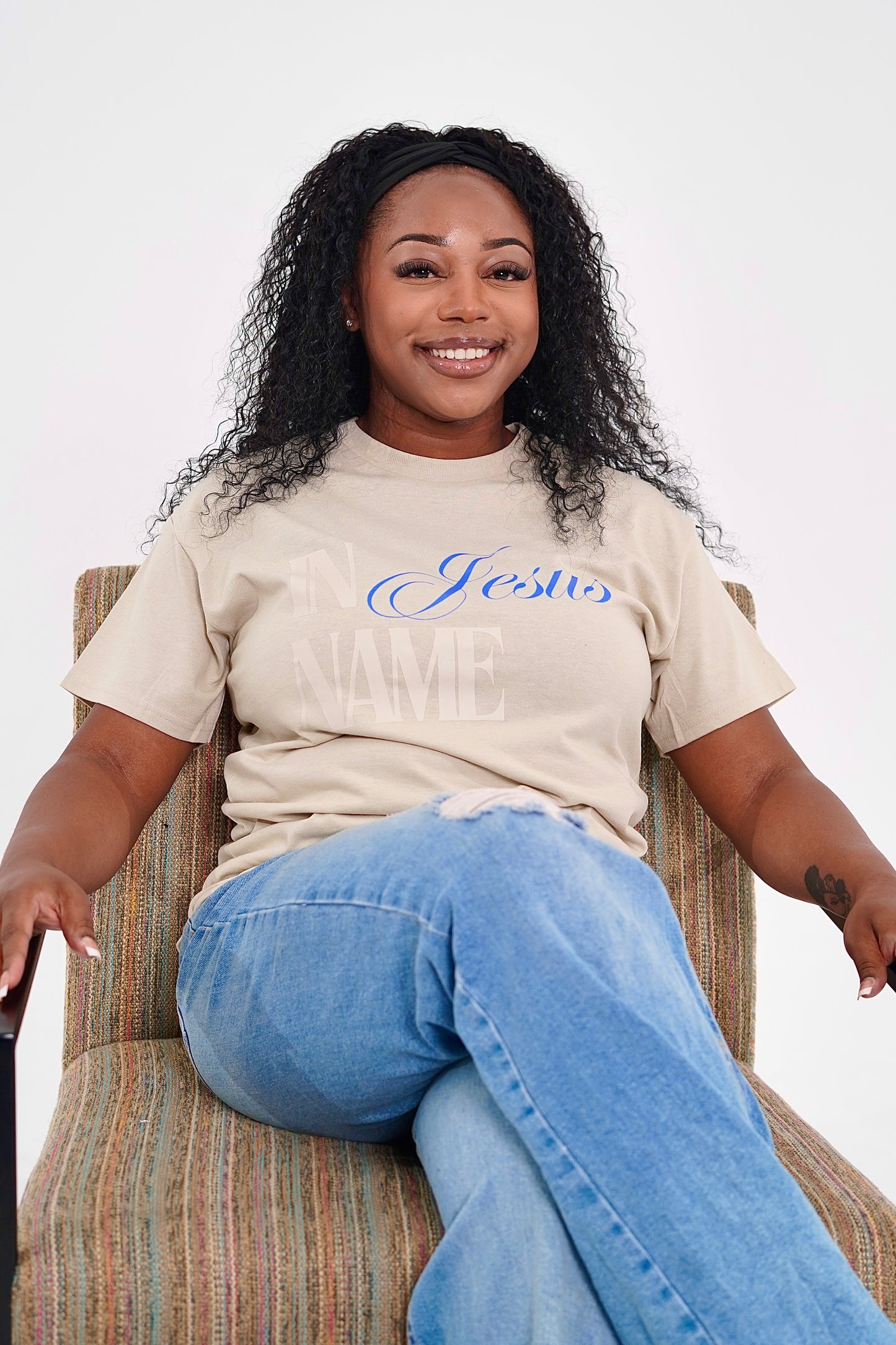 Sand "IN Jesus NAME" T-Shirt image 1