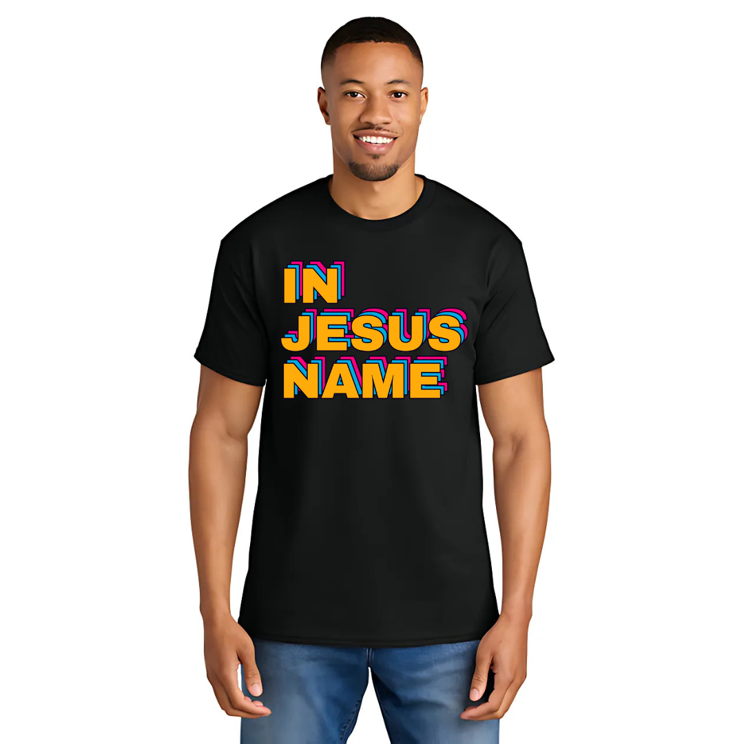 Black "IN JESUS NAME" T-Shirt image 0