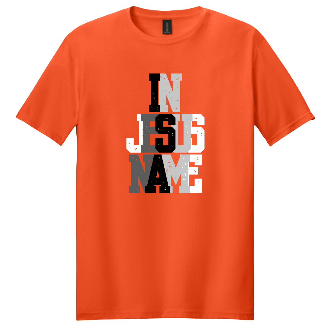 Kids Orange "IN JESUS NAME" T-Shirt image 3