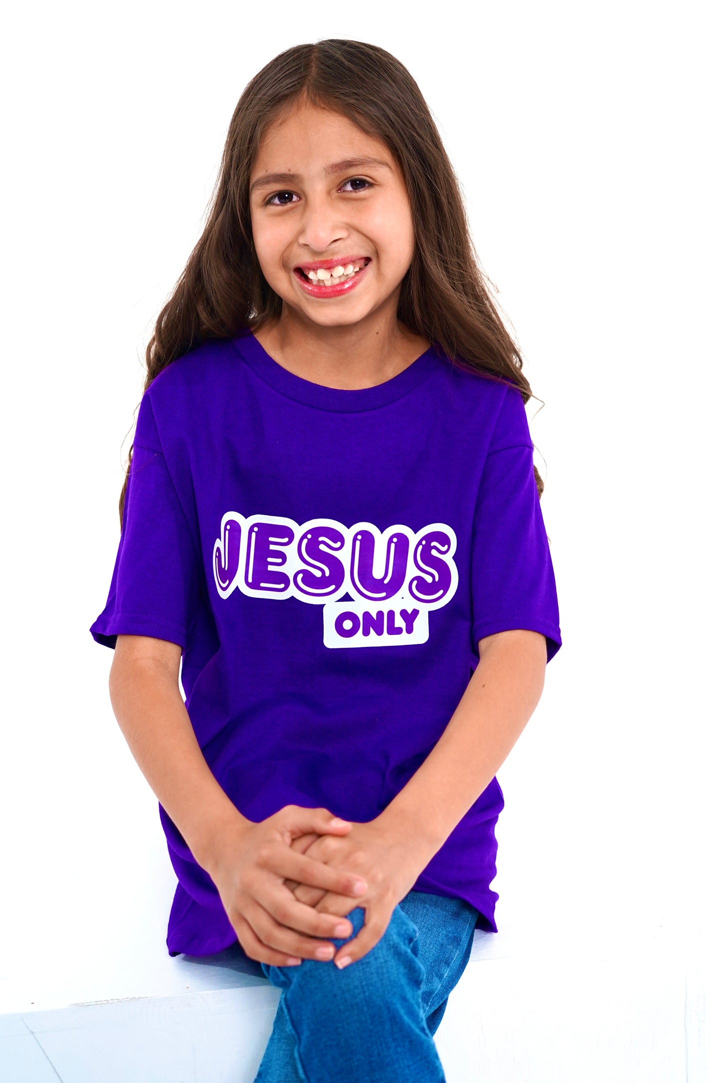 Kids Dark Purple "JESUS Only" T-Shirt image 1
