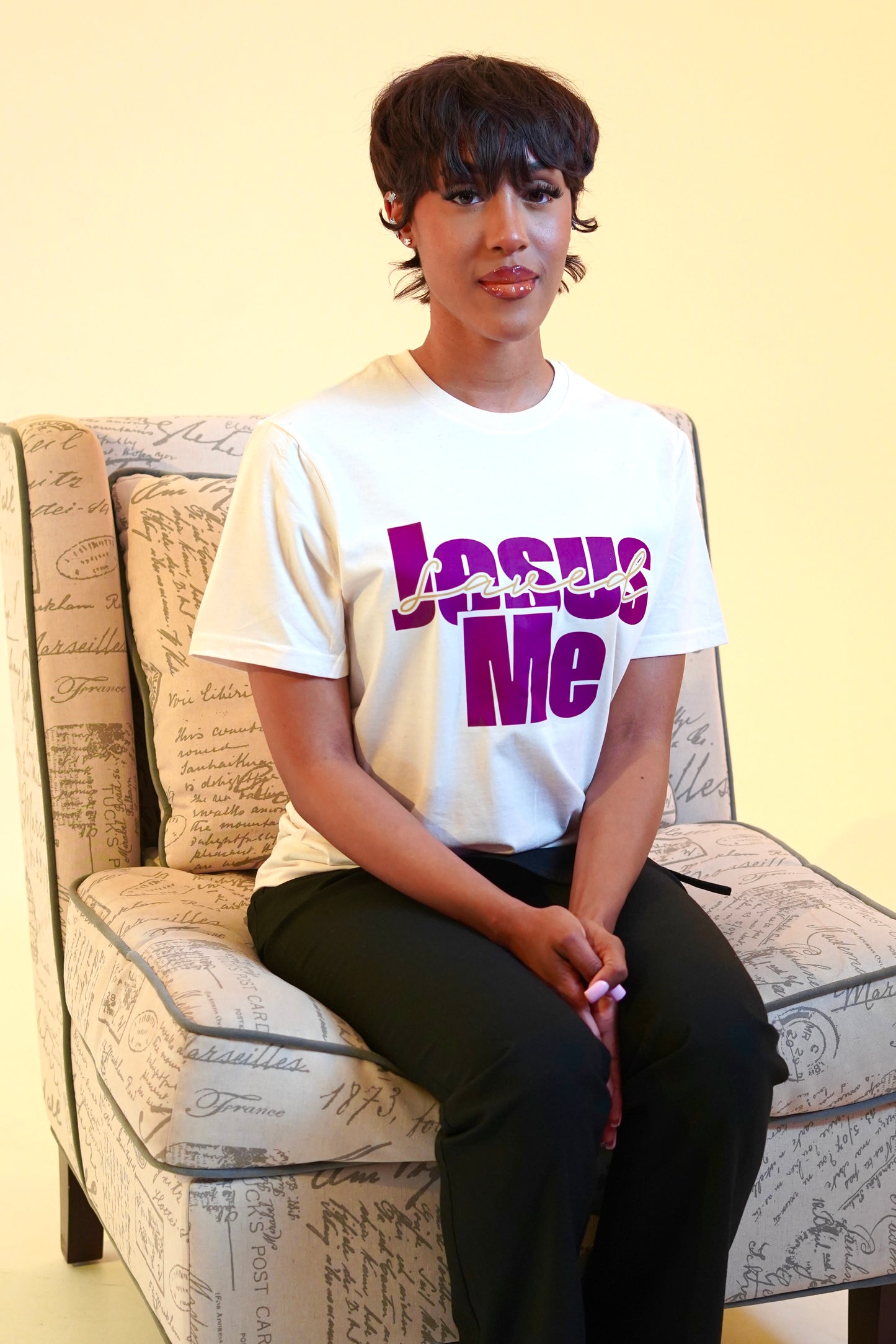 Natural "JESUS SAVED ME" T-Shirt image 0