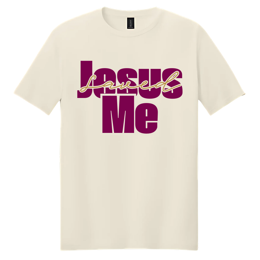 Natural "JESUS SAVED ME" T-Shirt image 2