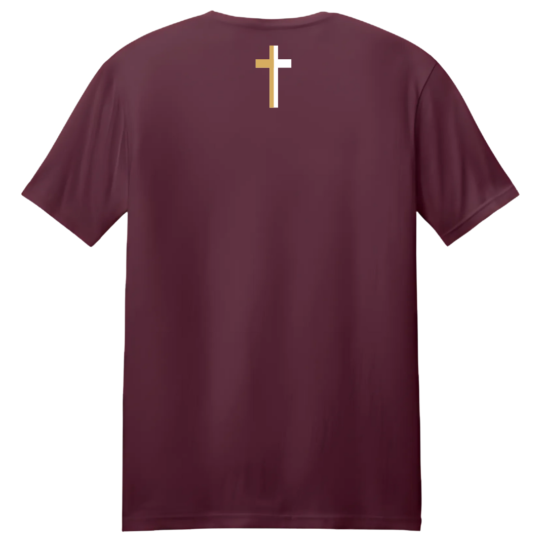 Burgundy "JESUS IS KING W/CROSS" T-Shirt image 3