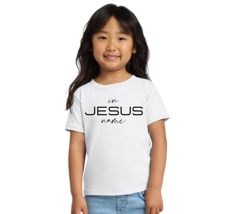 Kids In Jesus Name T-Shirt (WHITE/BLACK) image 1
