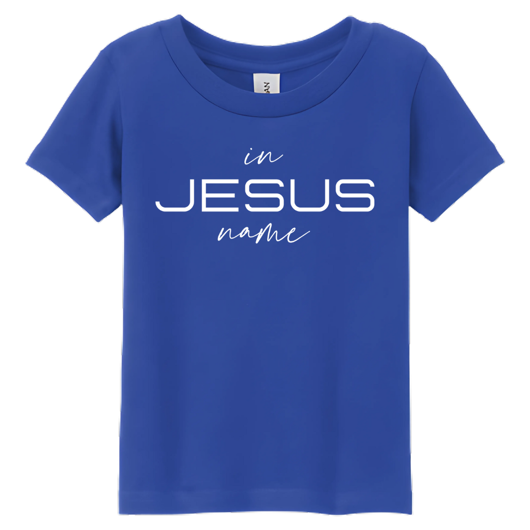 Kids In Jesus Name T-Shirt (BLUE/WHITE) image 4