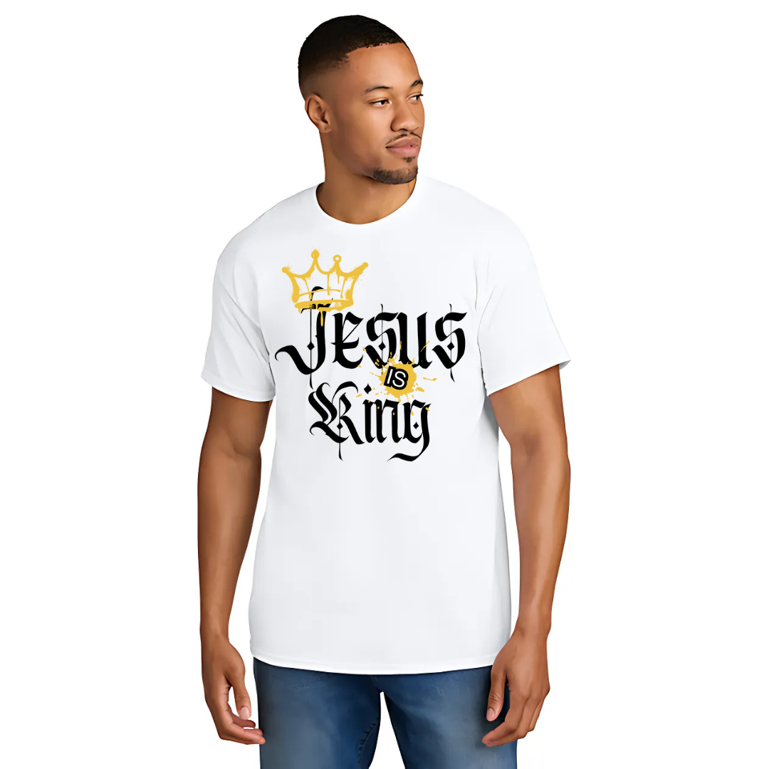 White "JESUS IS KING" T-Shirt image 0