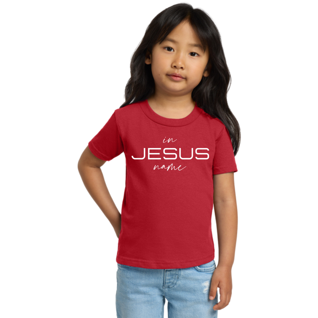 Kids In Jesus Name T-Shirt (RED/WHITE) image 2
