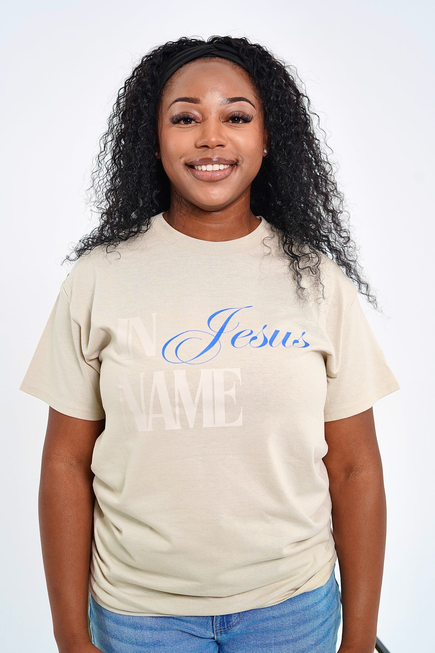 Sand "IN Jesus NAME" T-Shirt image 0