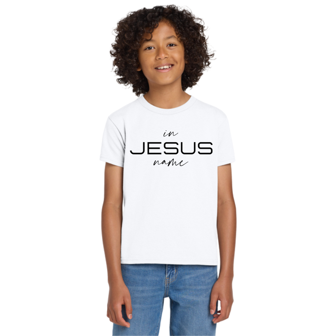 Kids In Jesus Name T-Shirt (WHITE/BLACK) image 3