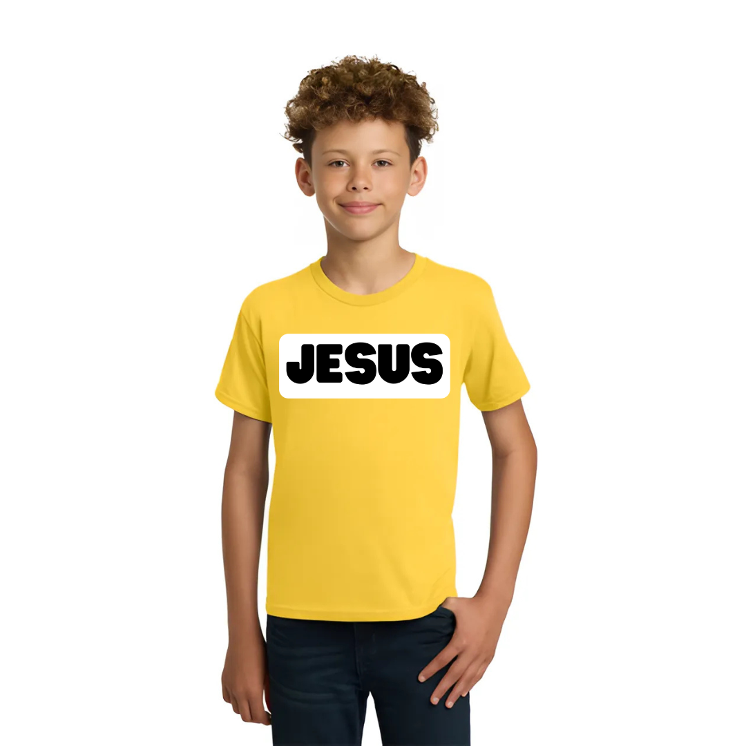 Kids Yellow "JESUS" T-Shirt image 2