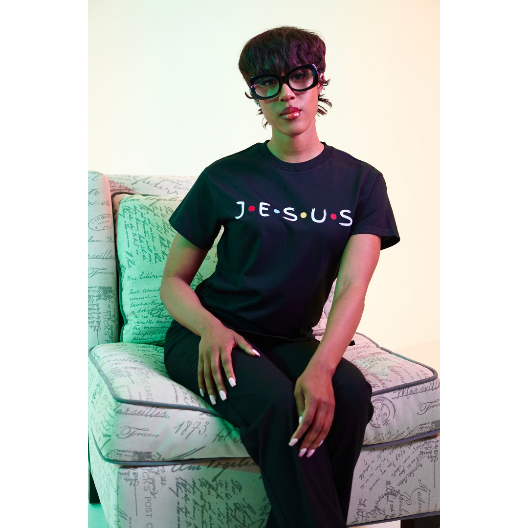 Black "JESUS W/DOTS" T-Shirts