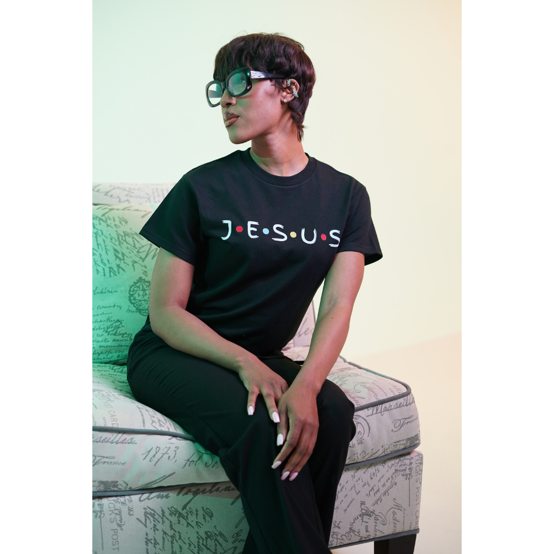 Black "JESUS W/DOTS" T-Shirts