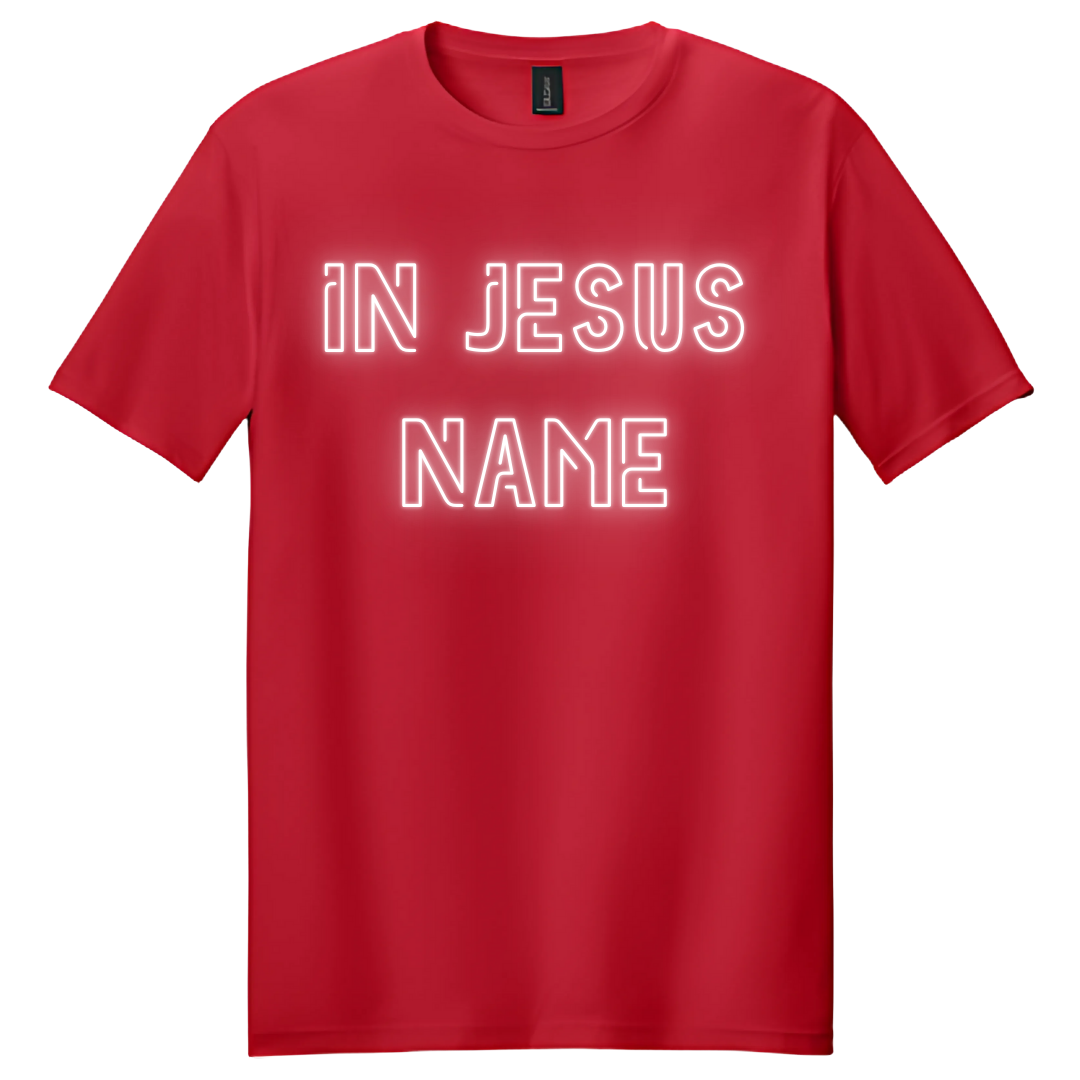 Kids Red "IN JESUS NAME" T-Shirt image 3