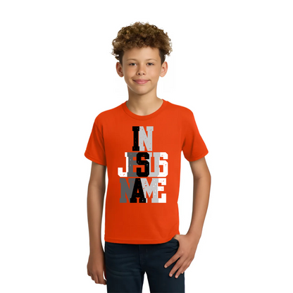 Kids Orange "IN JESUS NAME" T-Shirt image 2