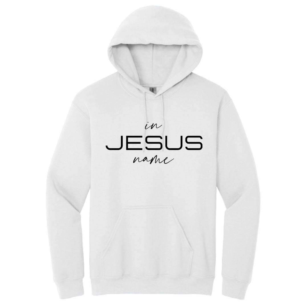 In Jesus Name Hoodie (BLACK LETTERS) image 2