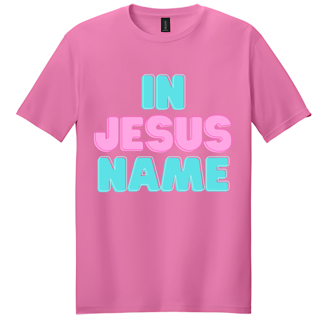 Kids Pink "IN JESUS NAME" T-Shirt image 2