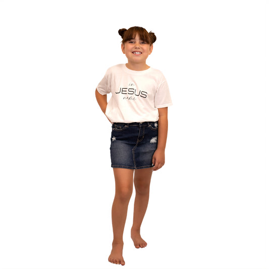 Kids In Jesus Name T-Shirt (WHITE/BLACK) image 0