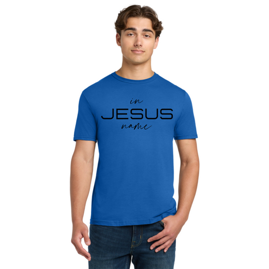 In Jesus Name T-Shirt (BLUE/BLACK) image 0
