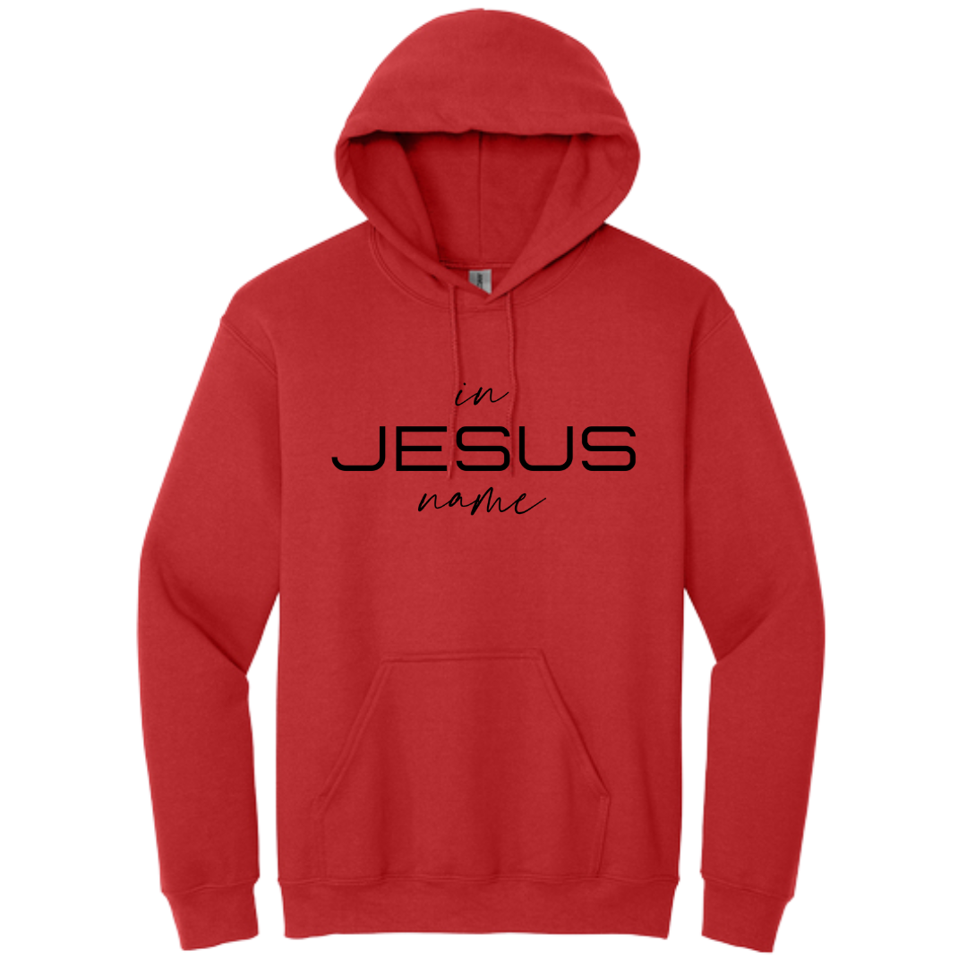 In Jesus Name Hoodie (BLACK LETTERS) image 2