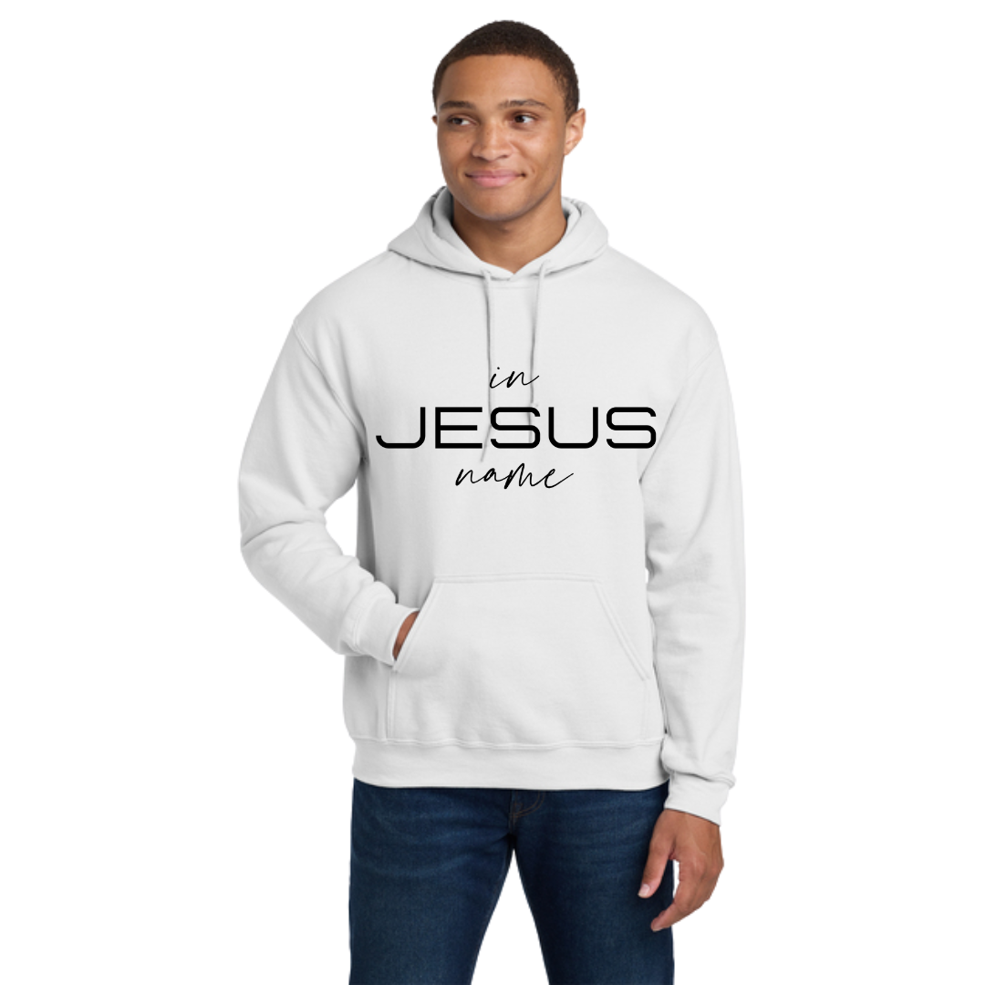In Jesus Name Hoodie (BLACK LETTERS) image 0