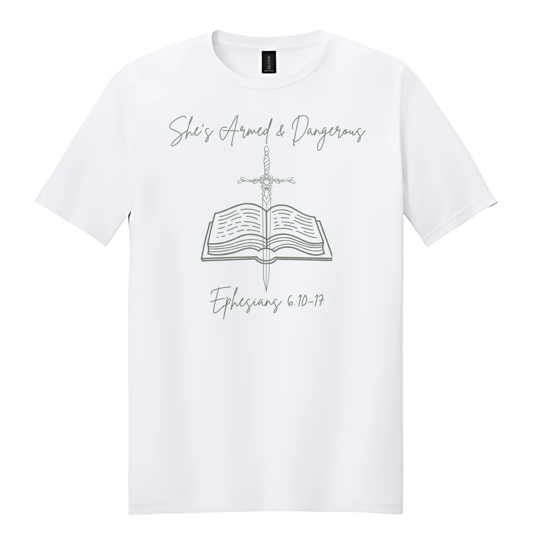 White Bible She’s Armed & Dangerous T-Shirt image 0