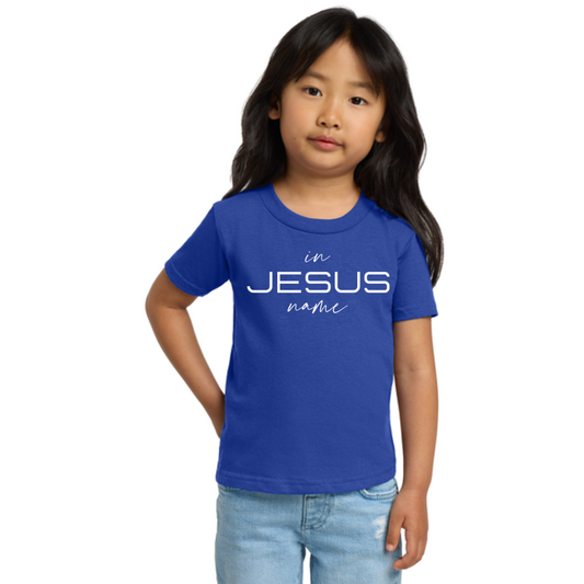 Kids In Jesus Name T-Shirt (BLUE/WHITE) image 0