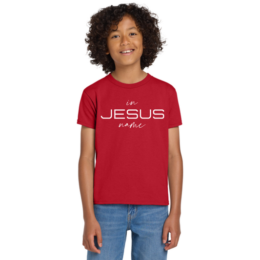 Kids In Jesus Name T-Shirt (RED/WHITE) image 0