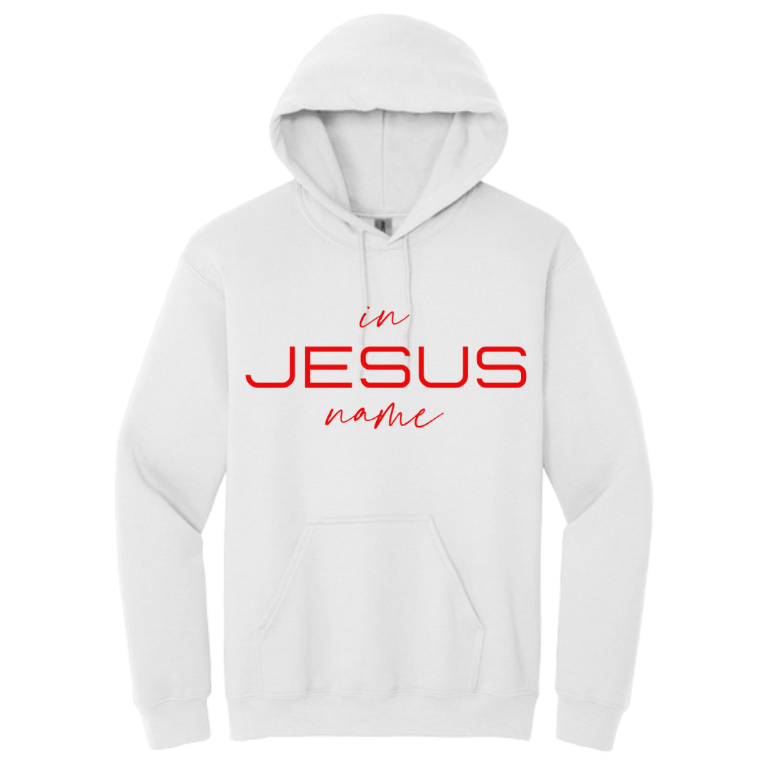 In Jesus Name Hoodie (RED LETTERS) image 2