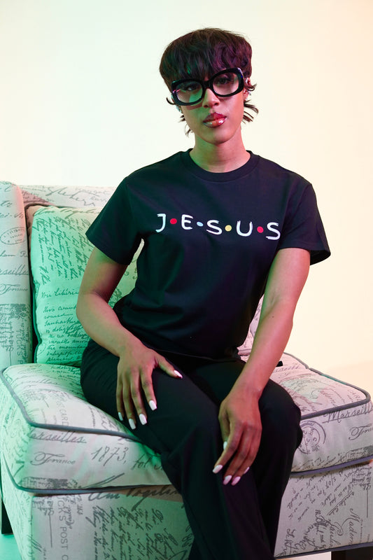 Black "JESUS W/DOTS" T-Shirts image 1
