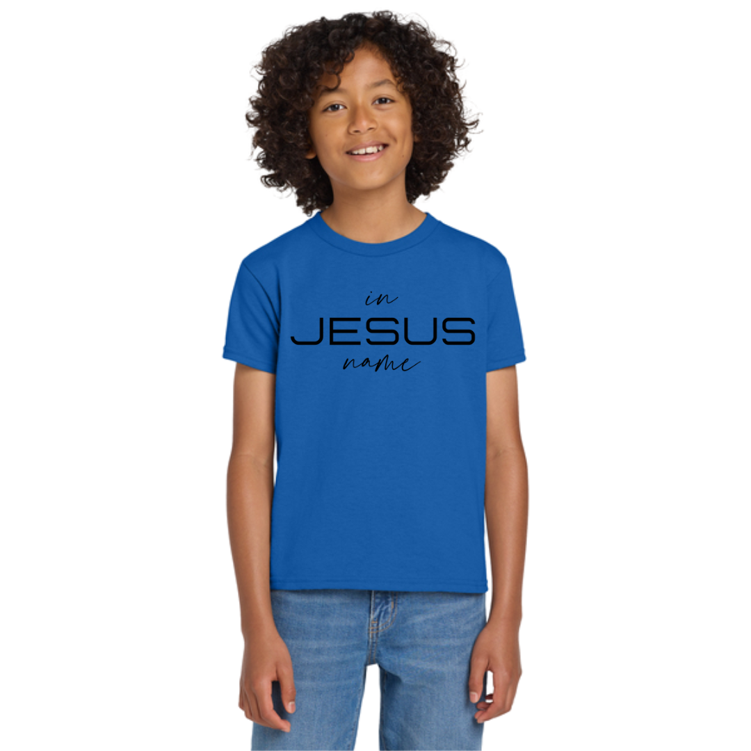 Kids In Jesus Name T-Shirt (BLUE/BLACK) image 2