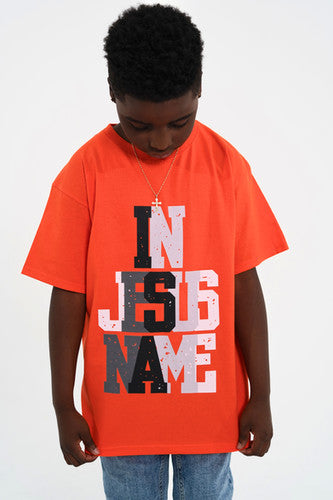 Kids Orange IN JESUS NAME T-Shirt | In Jesus Name
